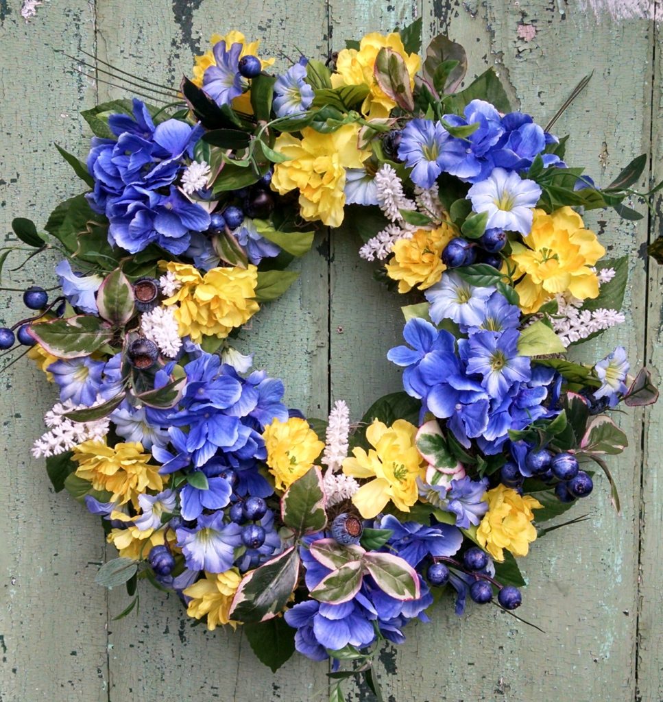 Bold Beautiful Blue Yellow Wreath Inspired Designs By Keith