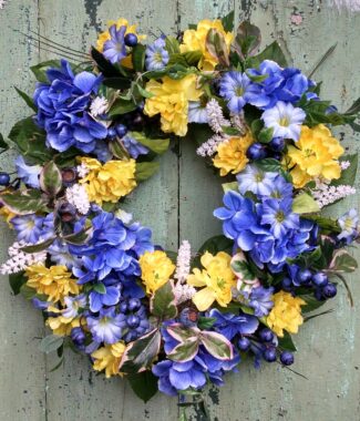 Bold & Beautiful, Blue & Yellow 20" Wreath