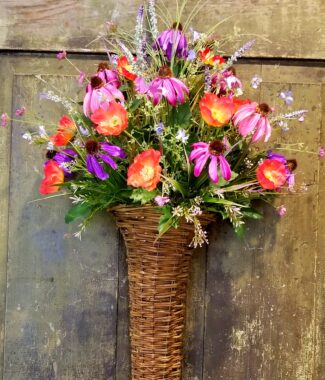 Poppy & Cone Flower Wall/Door Basket