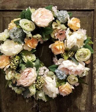 Pastel Floral Elegance 22" Wreath