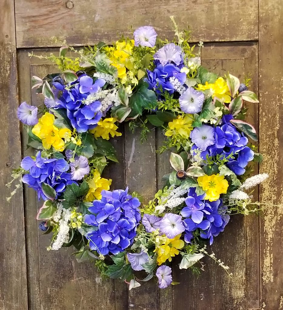 Blue and Yellow Wreath – Inspired Designs by Keith Phelps